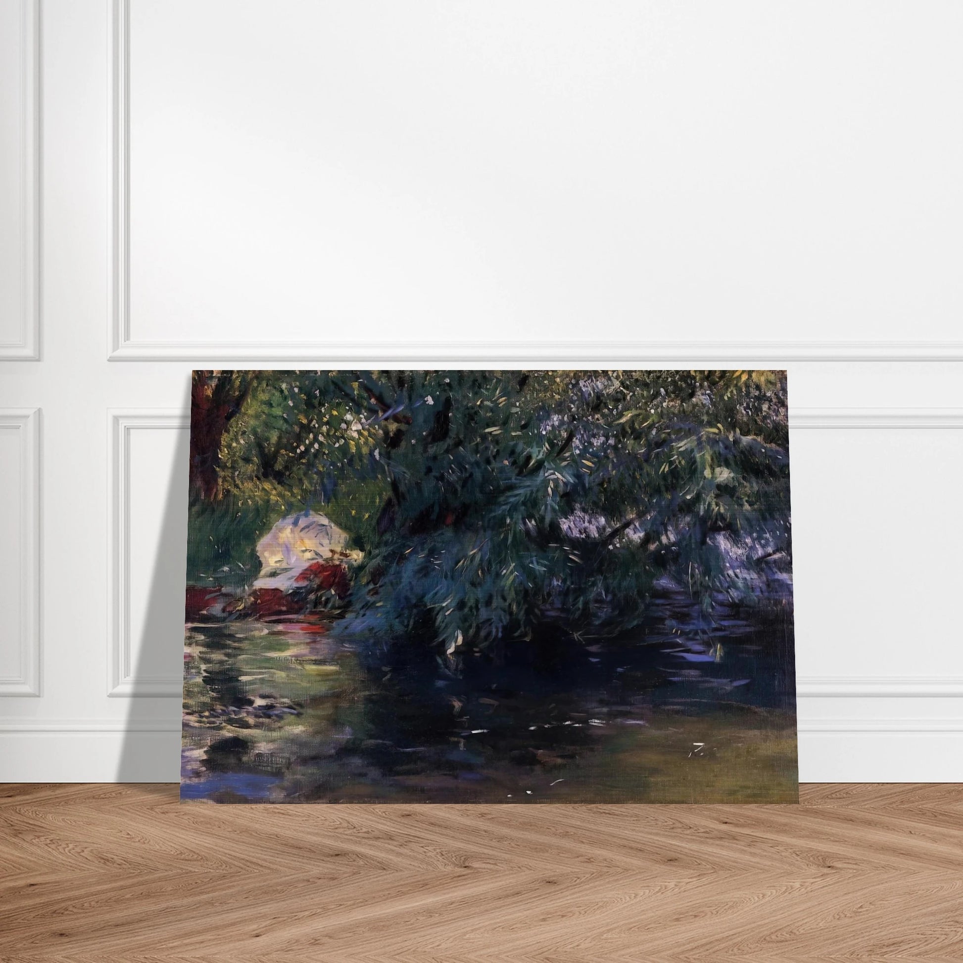 A Backwater, Calcot Mill near Reading - John Singer Sargent Brushed Aluminum Print - 70x100 cm / 28x40 inches | John Singer Sargent Aluminum Print | John Singer Sargent Prints