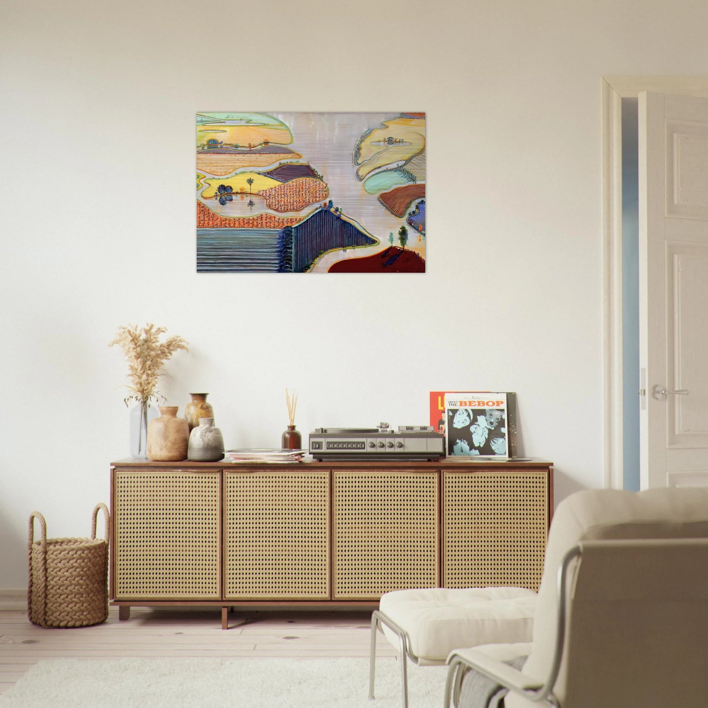 Delta Farms - 1996 - Wayne Thiebaud Brushed Aluminum Print - 70x100 cm / 28x40 inches | Wayne Thiebaud Aluminum Print | Wayne Thiebaud Prints