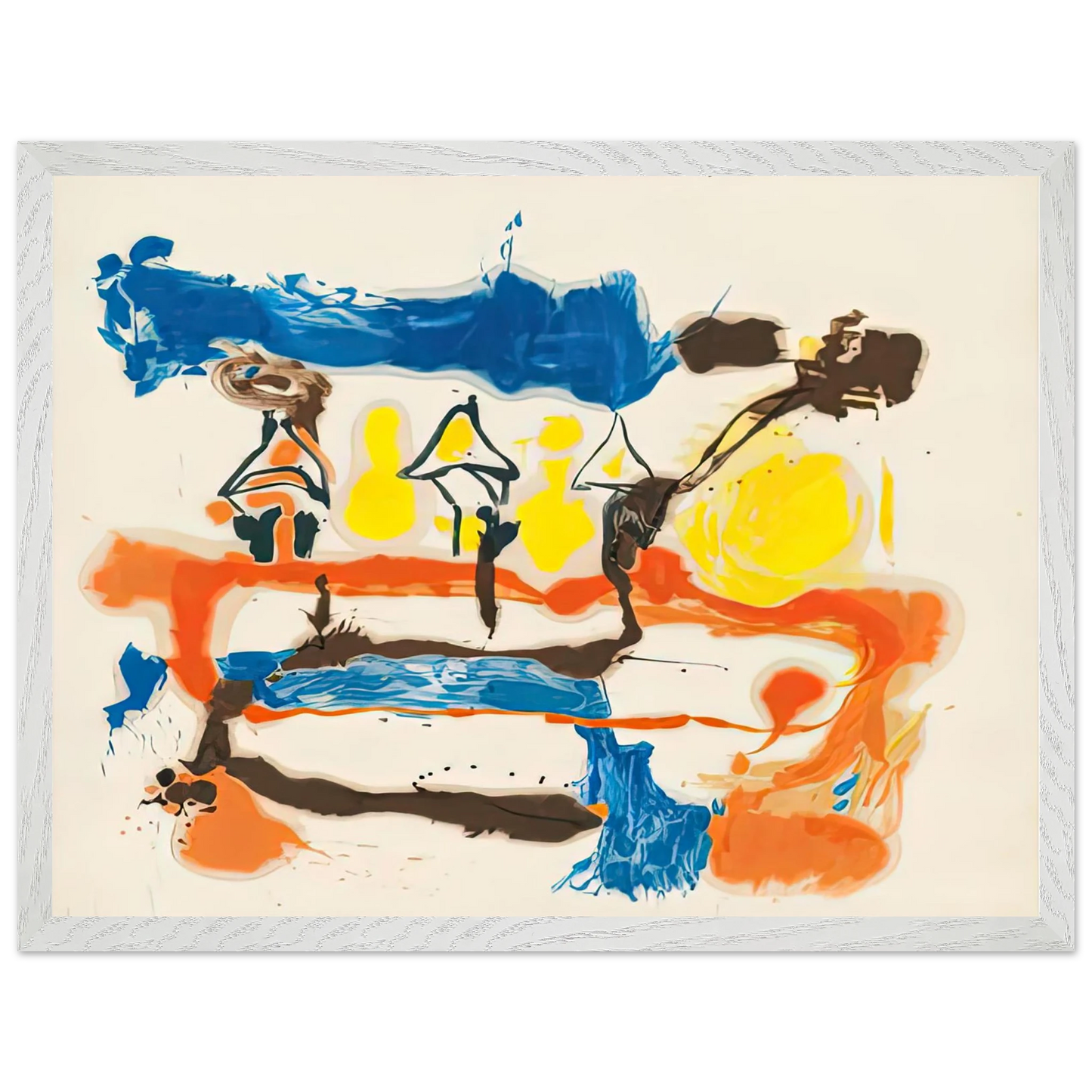 Helen Frankenthaler - Fable, 1961- Wall Art - 60x80 cm / 24x32 inches - Premium Wooden Framed Poster With Fine Art Paper-canvas - Black frame