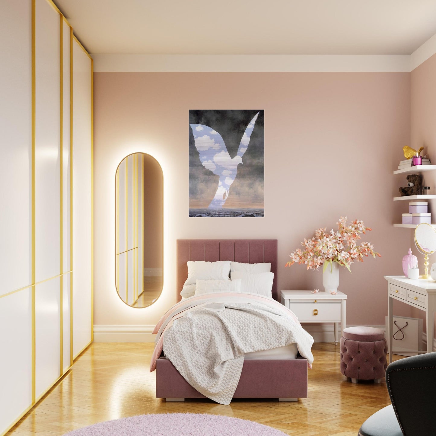 THE BIG FAMILY 1963 - Rene Magritte Brushed Aluminum Print - 70x100 cm / 28x40 inches | Rene Magritte Aluminum Print | Rene Magritte Prints