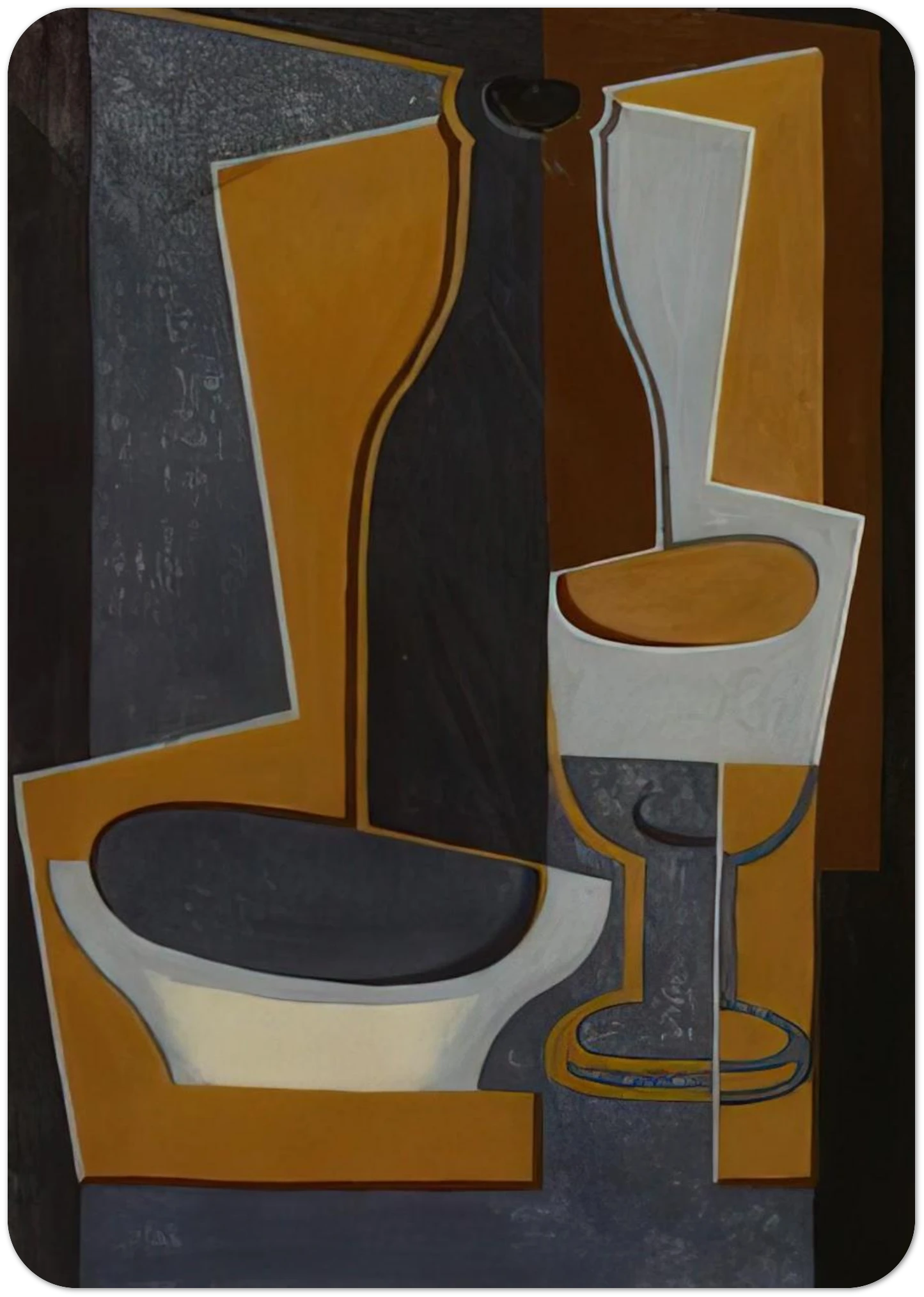 BOUTEILLE BOL ET VERRE 1922 By Juan Gris Pack of 10 Post Cards | Juan Gris Post Cards | A6 (10.5 x 14.8 cm) - 4.1 x 5.8 inches