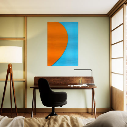 Orange Relief with Blue - Ellsworth Kelly Brushed Aluminum Print - 70x100 cm / 28x40 inches | Ellsworth Kelly Aluminum Print | Ellsworth Kelly Prints