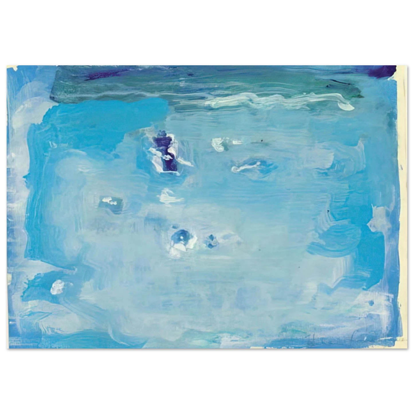 Helen Frankenthaler - Untitled - Color Field Painting, Lyrical Abstraction Wall art - 20x25 cm / 8x10 inches - Premium Wooden Framed Poster With Fine Art Paper-canvas - Black frame