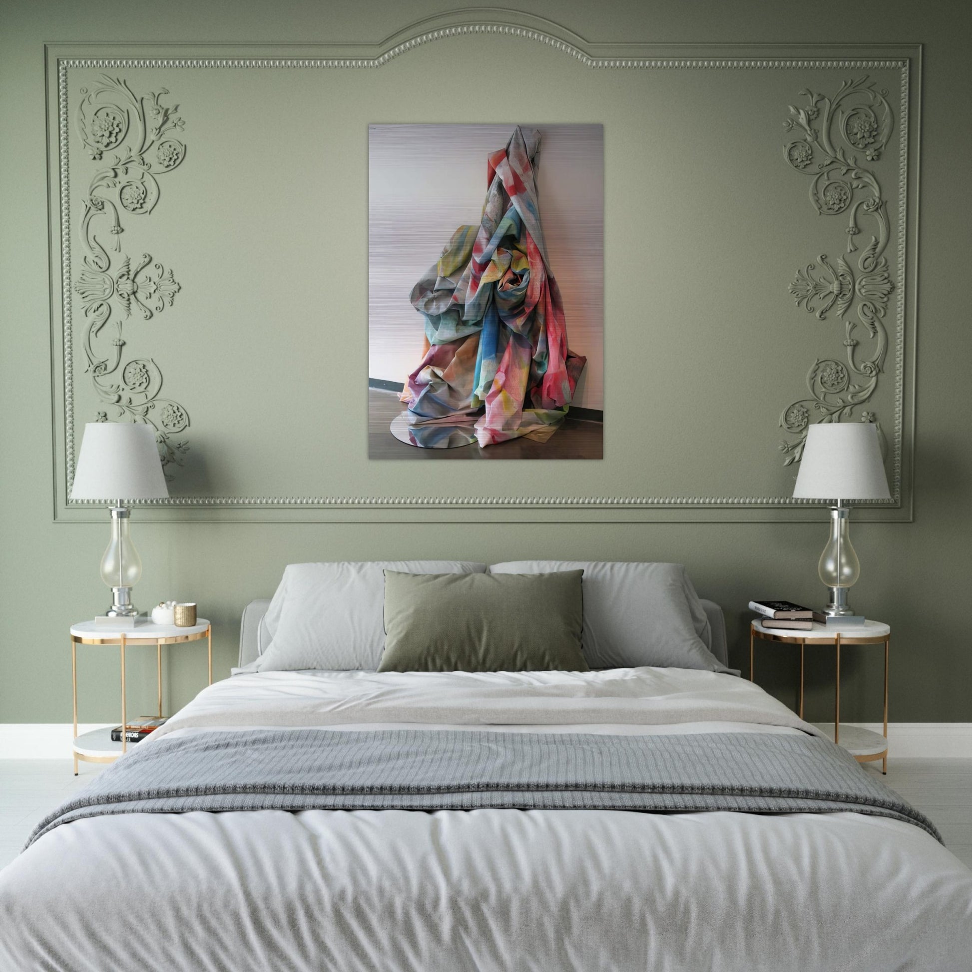 Wall Cascade with Mirror - Sam Gilliam Brushed Aluminum Print - 70x100 cm / 28x40 inches | Sam Gilliam Aluminum Print | Sam Gilliam Prints