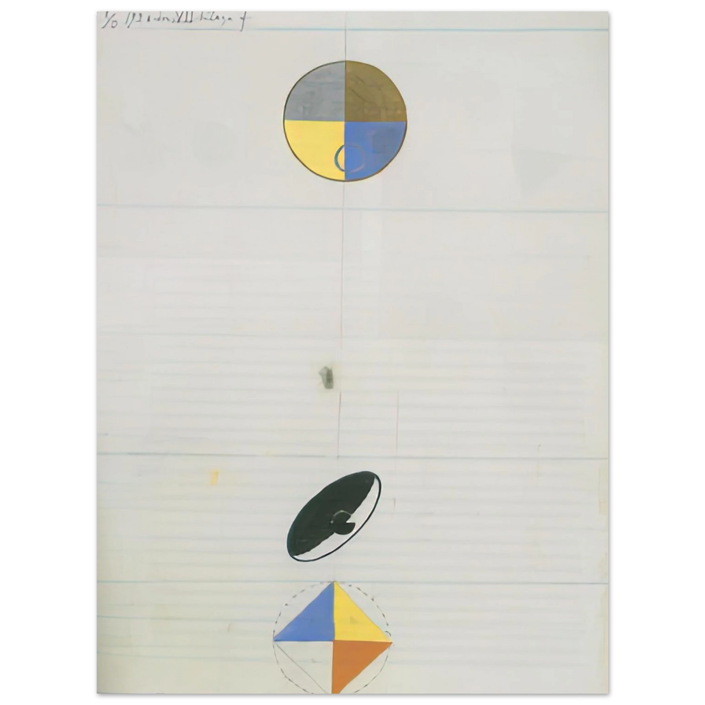 Hilma af Klint - SERIES NO VII NO 3F 1920 Wall art - 45x60 cm / 18x24 inches - Premium Wooden Framed Poster With Fine Art Paper - White frame