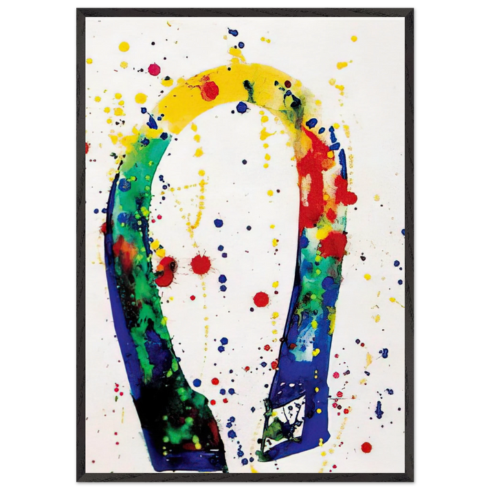 Sculpture Drawing Toyko  SF65-018  - Sam Francis 70x100 cm / 28x40 inches Framed Art Print – Black Wooden Frame