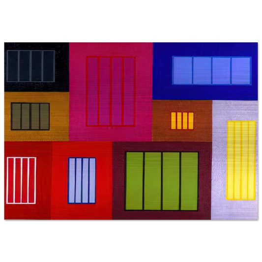 The Time Machine - 2002 - Peter Halley Brushed Aluminum Print - 70x100 cm / 28x40 inches | Peter Halley Aluminum Print | Peter Halley Prints