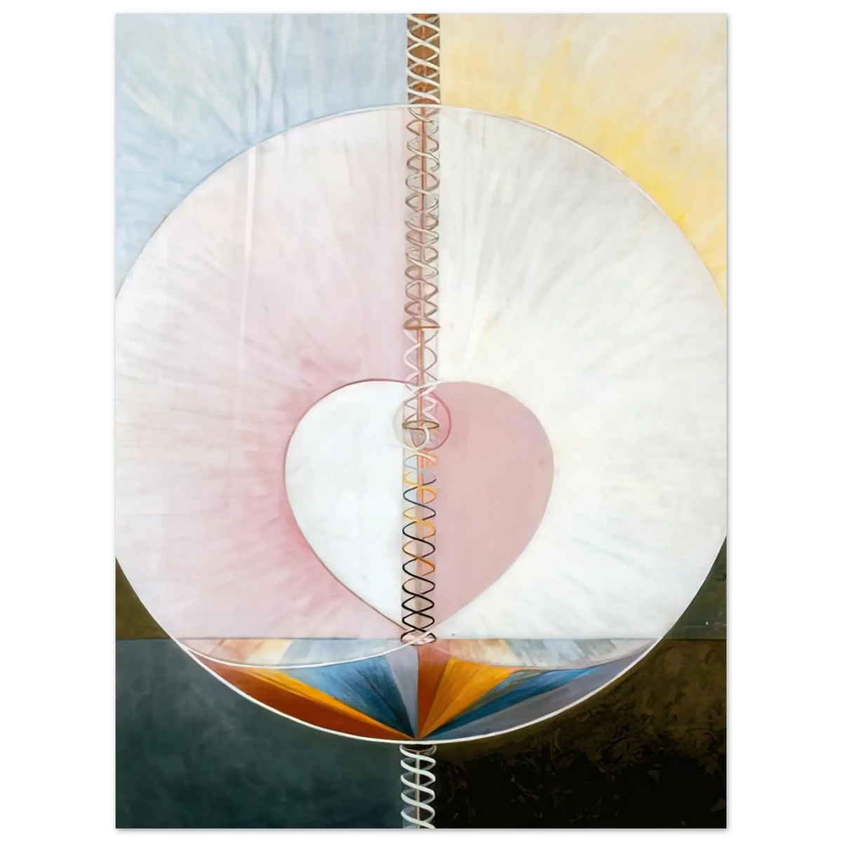 Hilma af Klint - WHAT A HUMAN BEING IS 1910 Wall art - 50x50 cm / 20x20 Inches - Premium Wooden Framed Poster With Fine Art Paper - White frame