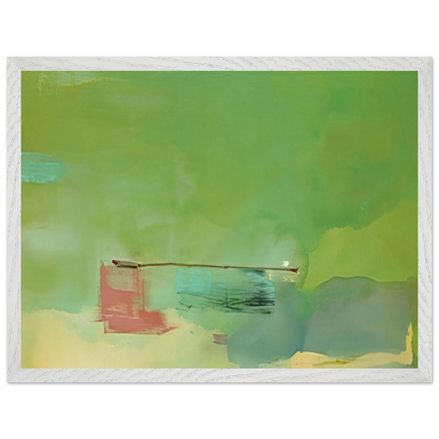 Helen Frankenthaler - Springscape - 1975 Wall art - A2 (42 x 59.4  cm) - Premium Wooden Framed Poster With Fine Art Paper-canvas - White frame