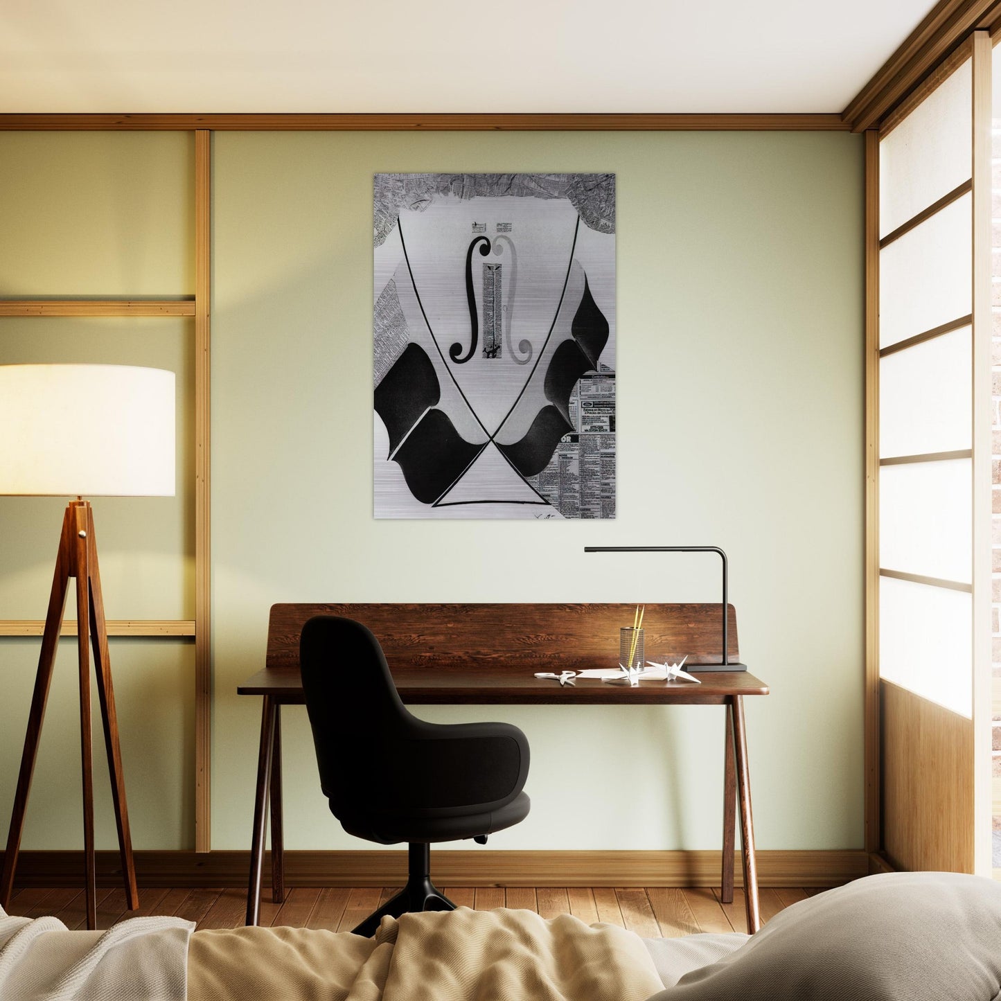 UNTITLED HEAD OF A SPANISH NOBLEMAN FASHIONED BY THE CATASTROPHE MODEL FROM A SWALLOW S TAIL - Salvador Dali Brushed Aluminum Print - 70x100 cm / 28x40 inches | Salvador Dali Aluminum Print | Salvador Dali Prints