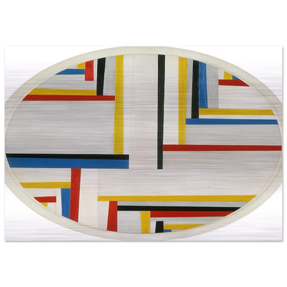 Relational painting, Tondo #4 - 1946 - Fritz Glarner Brushed Aluminum Print - 70x100 cm / 28x40 inches | Fritz Glarner Aluminum Print | Fritz Glarner Prints