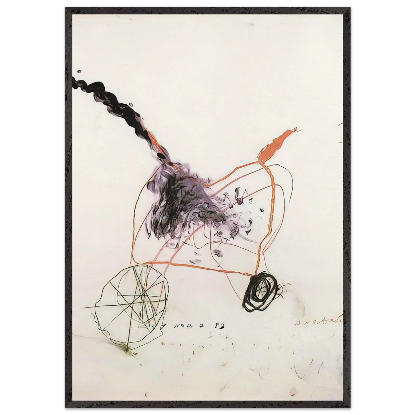 Anabasis - Cy Twombly 70x100 cm / 28x40 inches Framed Art Print – Black Wooden Frame