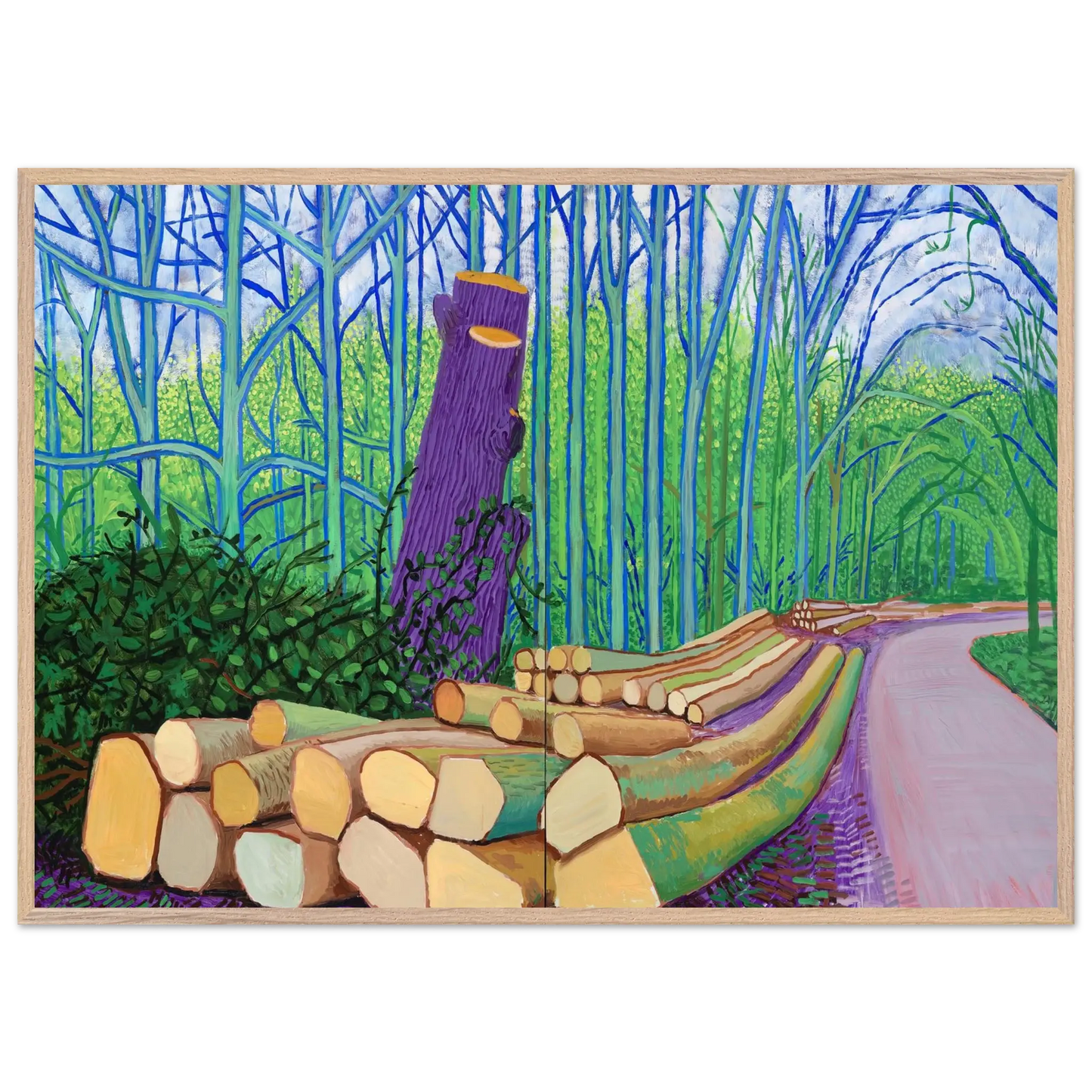 David Hockney - David Hockney Wall art - 60x80 cm / 24x32 Inches - Premium Wooden Framed Poster With Fine Art Paper - Wood frame