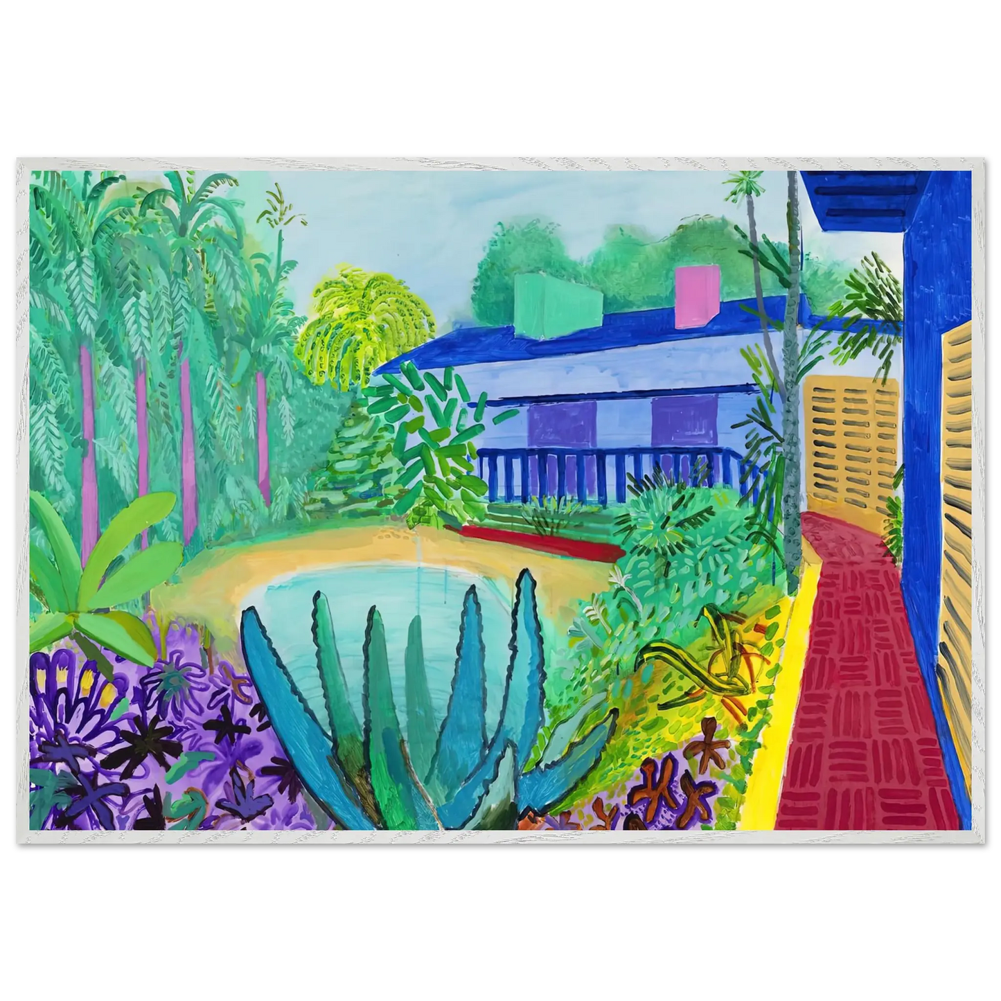 David Hockney - David Hockney Wall art - A2 (42 x 59.4  cm) - Premium Wooden Framed Poster With Fine Art Paper - Wood frame