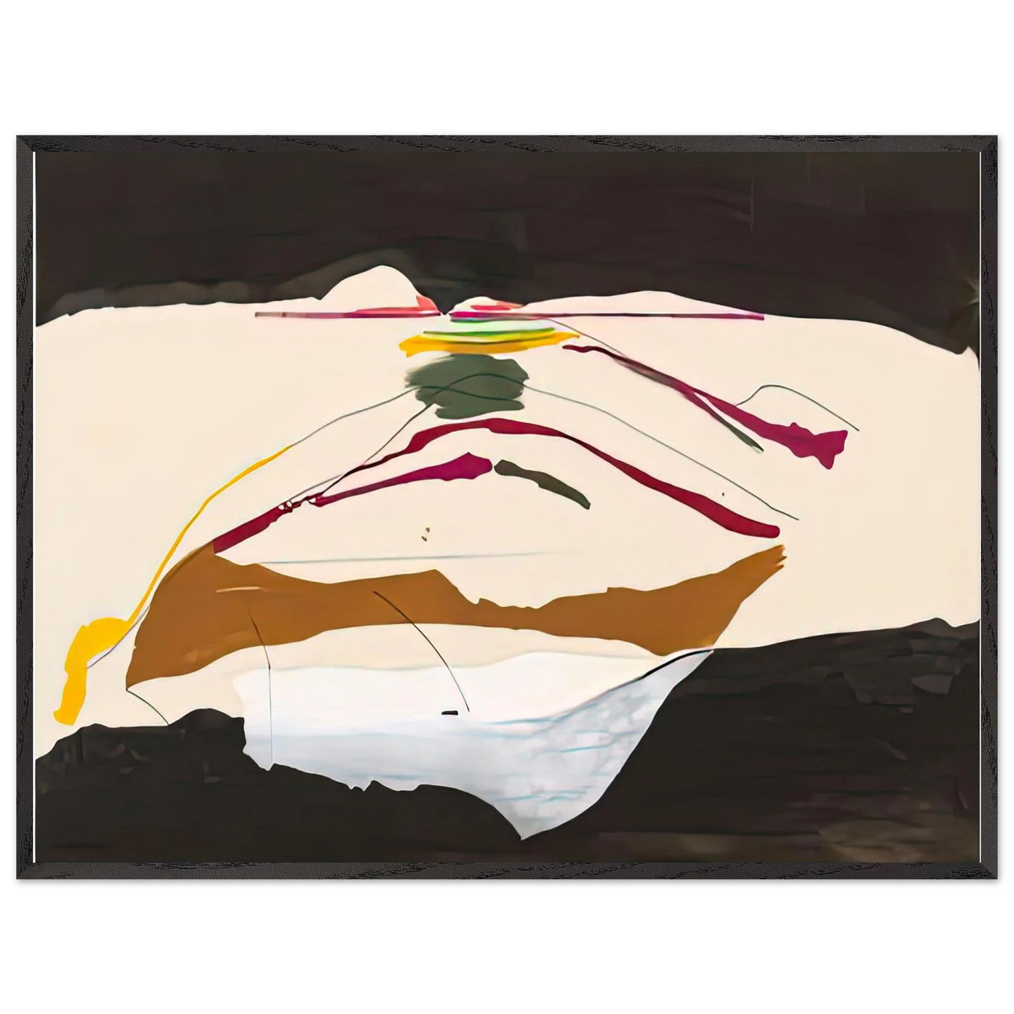 Helen Frankenthaler - New Paths, 1973- Wall Art - 21x29.7 cm / 8x12" - Premium Wooden Framed Poster With Fine Art Paper-canvas - White frame