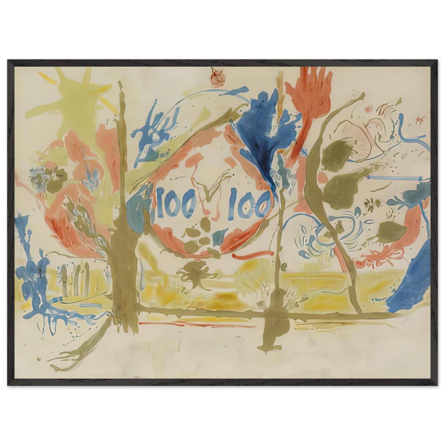 Helen Frankenthaler - Eden, 1956- Wall Art - 30x40 cm / 12x16 inches - Premium Wooden Framed Poster With Fine Art Paper-canvas - White frame
