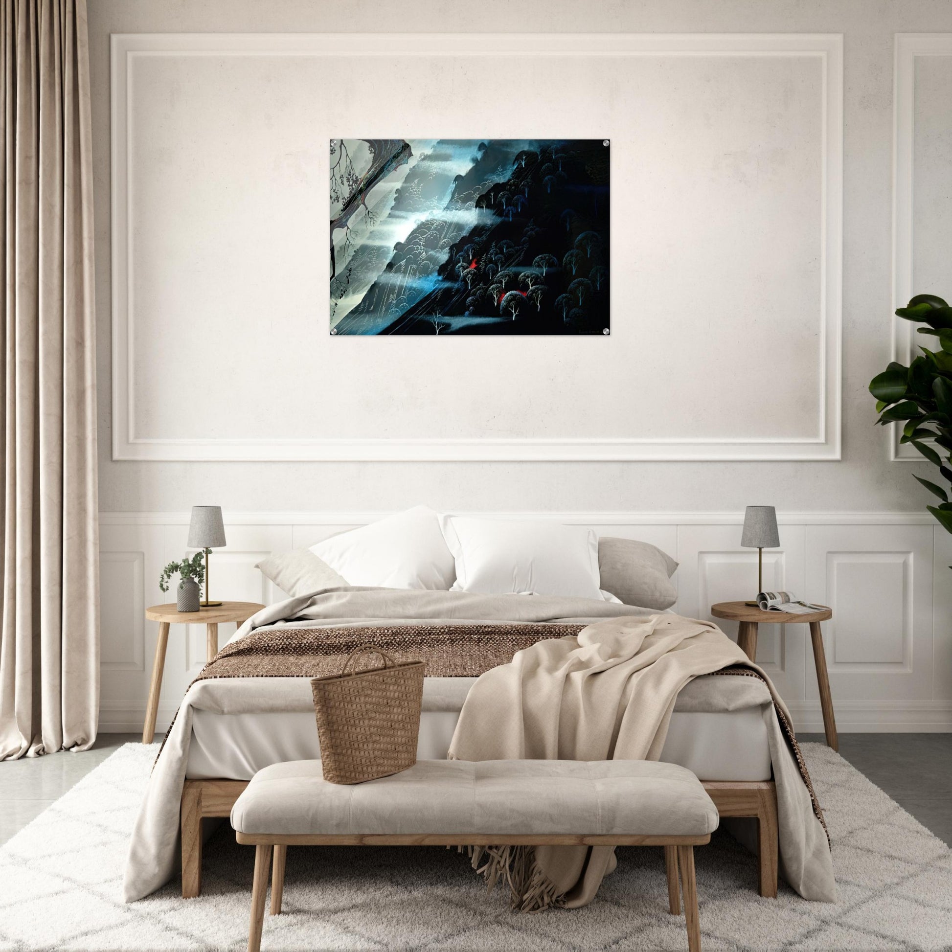 Coastline Fogl - Eyvind Earle Acrylic Print - 70x100 cm / 28x40″ inches