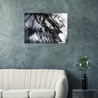 Cliffs of Darkness - Eyvind Earle Brushed Aluminum Print - 70x100 cm / 28x40 inches | Eyvind Earle Aluminum Print | Eyvind Earle Prints