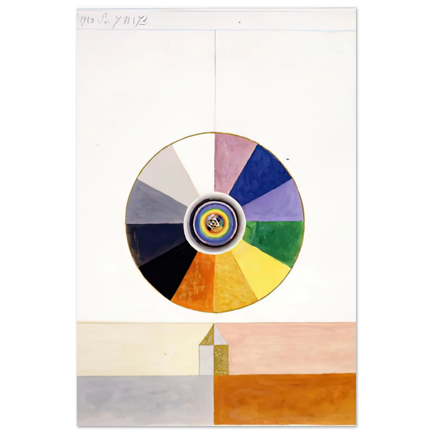 Hilma af Klint - SERIES VII NO 7D 1920 Wall art - 50x70 cm / 20x28 inches - Premium Wooden Framed Poster With Fine Art Paper-canvas - White frame