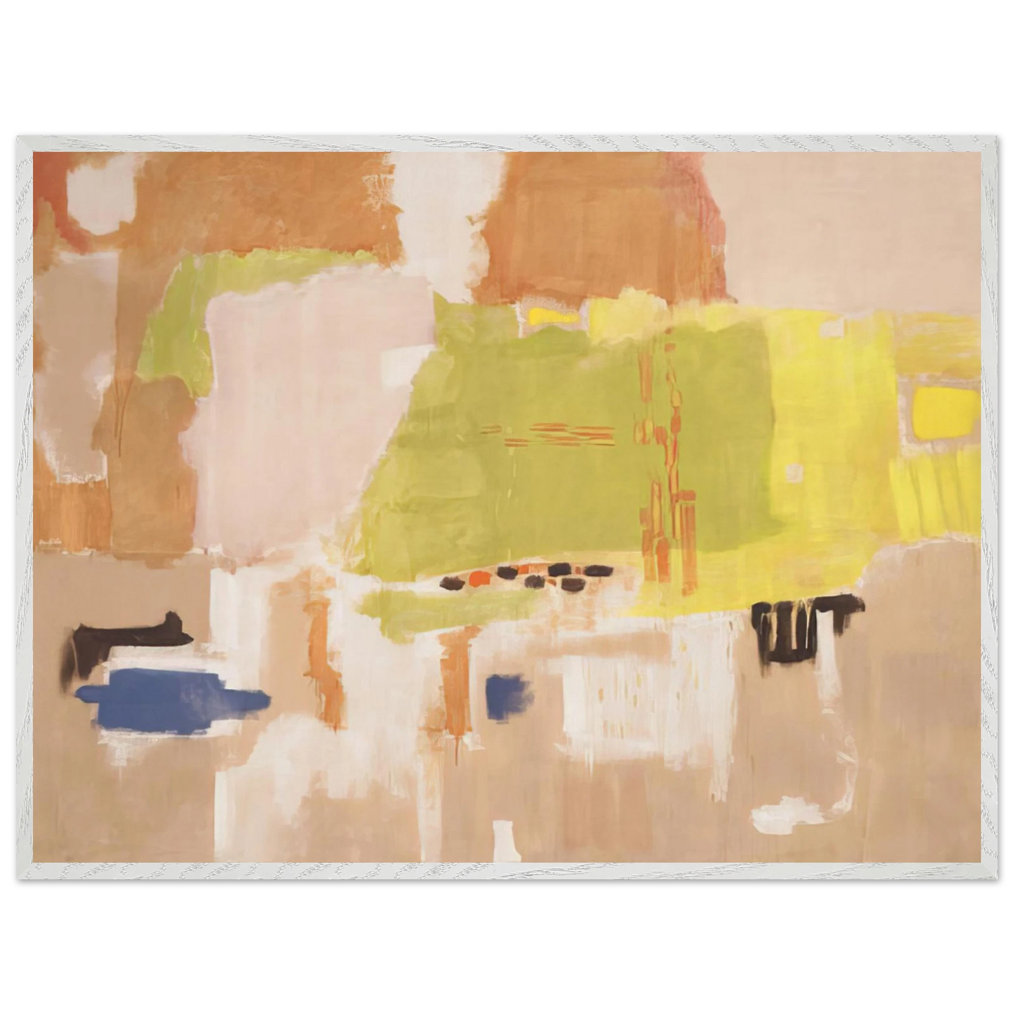 Mark Rothko - No.1 Untitled - 1948 Wall Art - 60x80 cm / 24x32 inches - Premium Wooden Framed Poster With Fine Art Paper - White frame