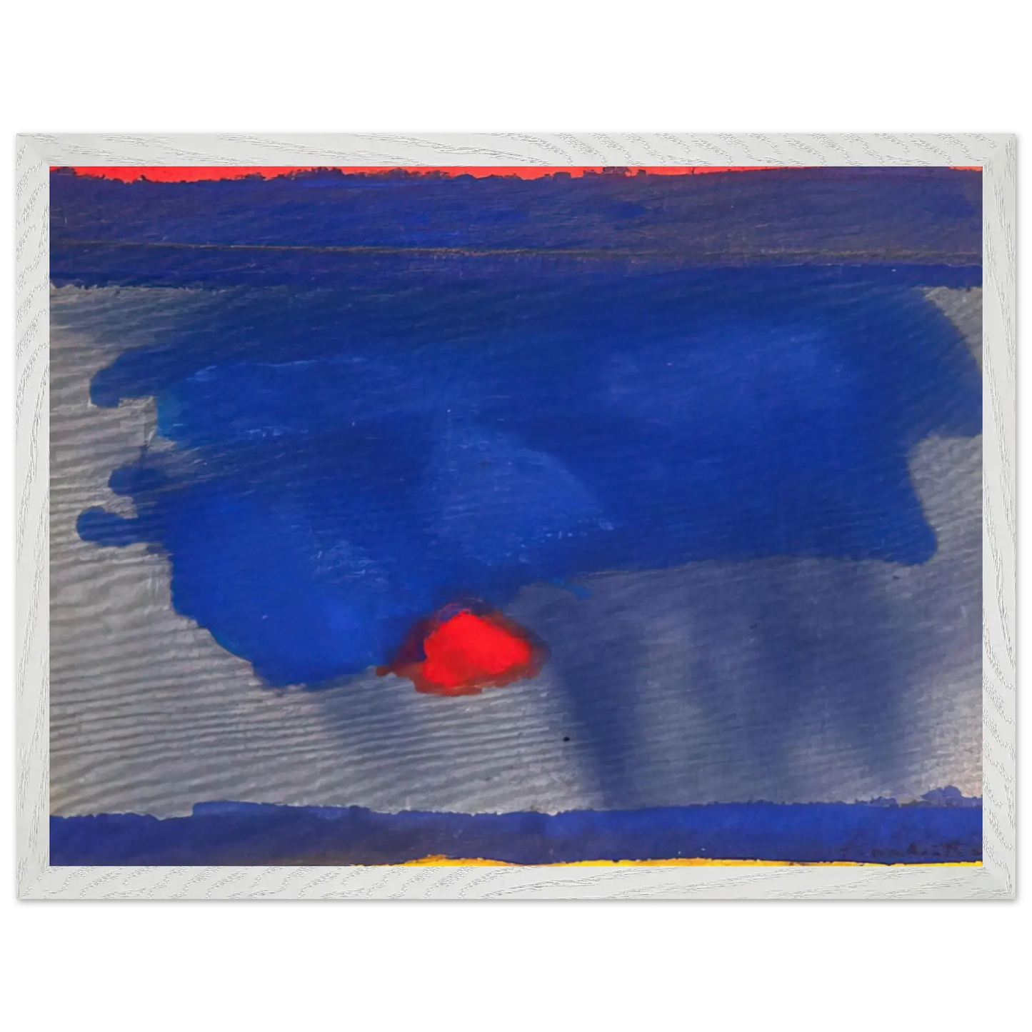 Helen Frankenthaler - Provincetown - 1964 Wall art - 28x43  cm / XL (11x17 Inches) - Premium Wooden Framed Poster With Fine Art Paper - Black frame