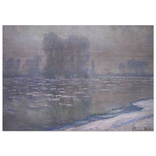 Ice Floes, Misty Morning - claude monet Brushed Aluminum Print - 70x100 cm / 28x40 inches | claude monet Aluminum Print | claude monet Prints