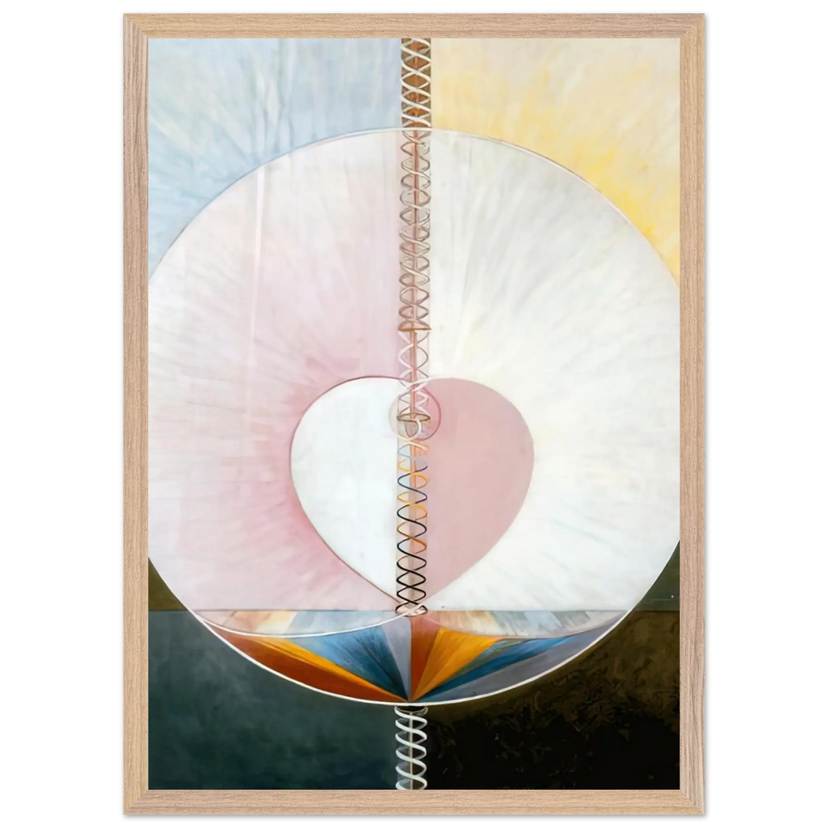 Hilma af Klint - WHAT A HUMAN BEING IS 1910 Wall art - 20x25 cm / 8x10 Inches - Premium Wooden Framed Poster With Fine Art Paper - Black frame