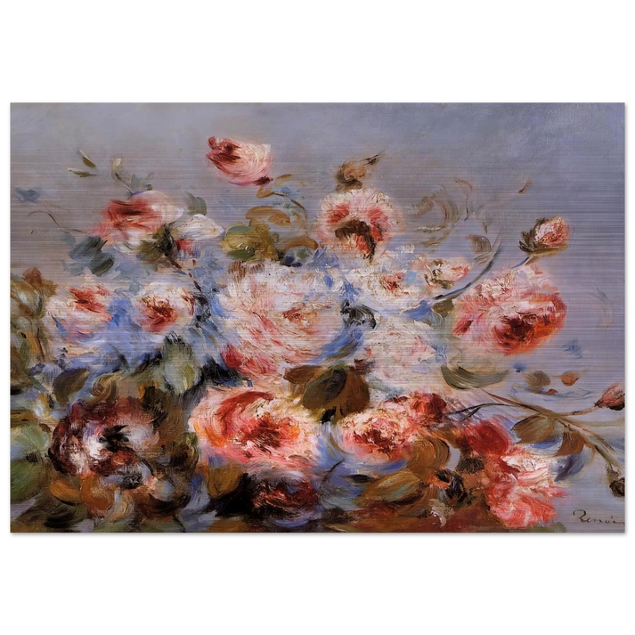 Roses from Wargemont - Pierre-Auguste Renoir Brushed Aluminum Print - 70x100 cm / 28x40 inches | Pierre-Auguste Renoir Aluminum Print | Pierre-Auguste Renoir Prints