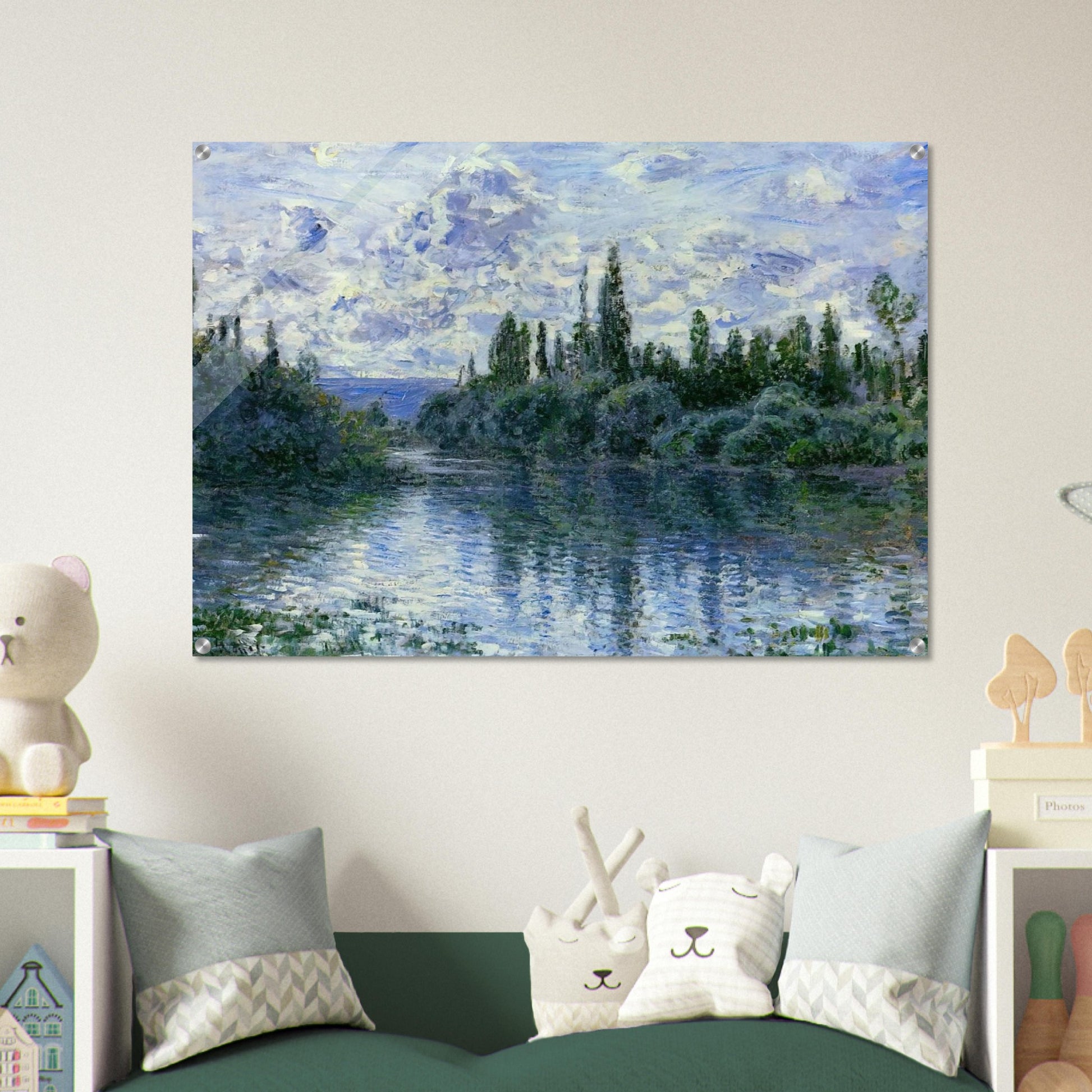 Arm of the Seine near Vetheuil - claude monet Acrylic Print - 70x100 cm / 28x40″ inches