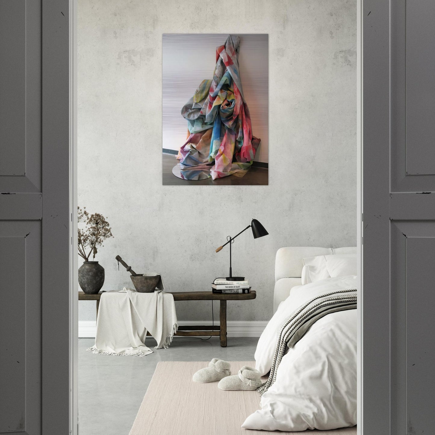 Wall Cascade with Mirror - Sam Gilliam Brushed Aluminum Print - 70x100 cm / 28x40 inches | Sam Gilliam Aluminum Print | Sam Gilliam Prints