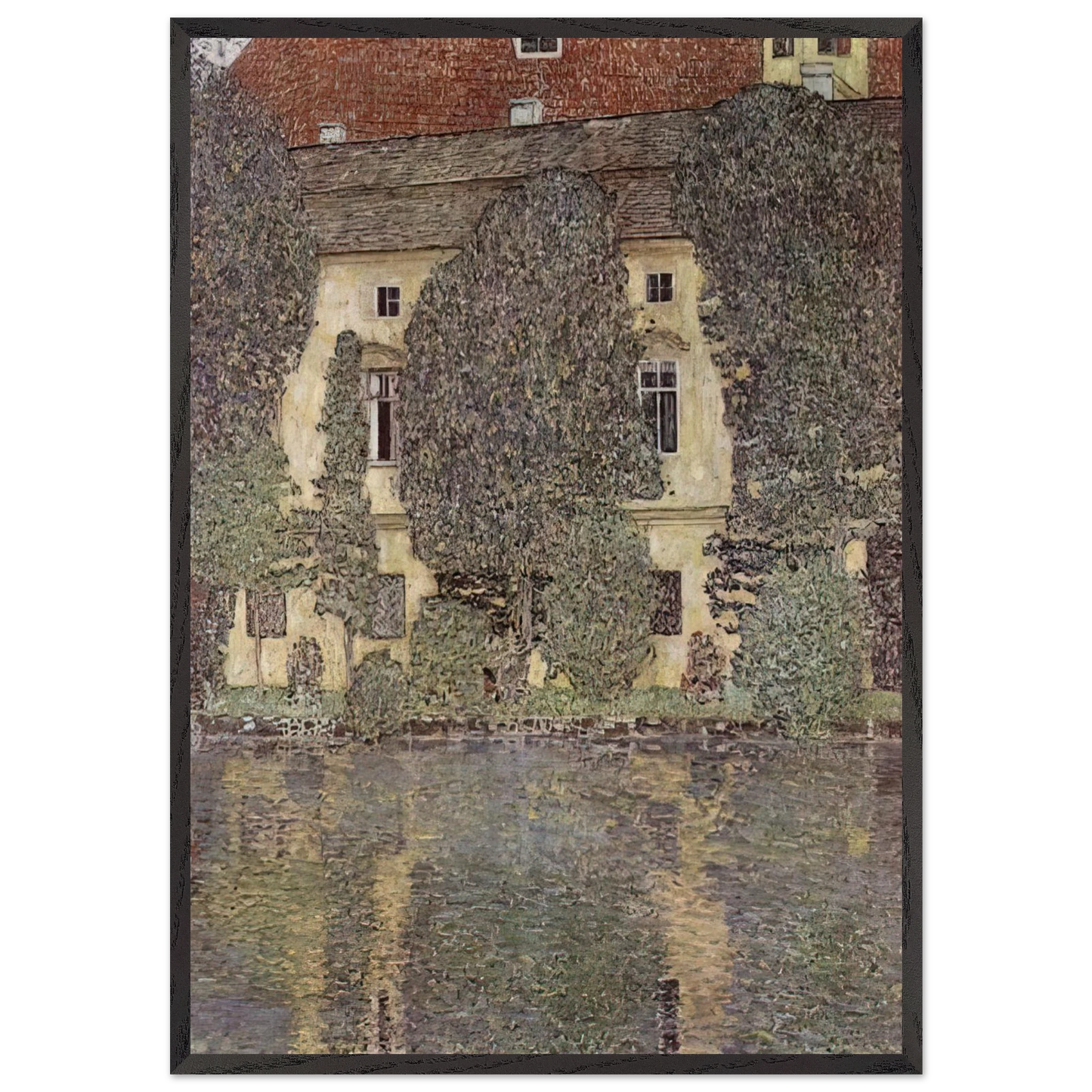THE SCHLOSS KAMMER ON THE ATTERSEE III 1910 - Gustav Klimt 70x100 cm / 28x40 inches Framed Art Print – Black Wooden Frame