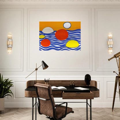 WAVES 1973 - Alexander Calder Brushed Aluminum Print - 70x100 cm / 28x40 inches | Alexander Calder Aluminum Print | Alexander Calder Prints
