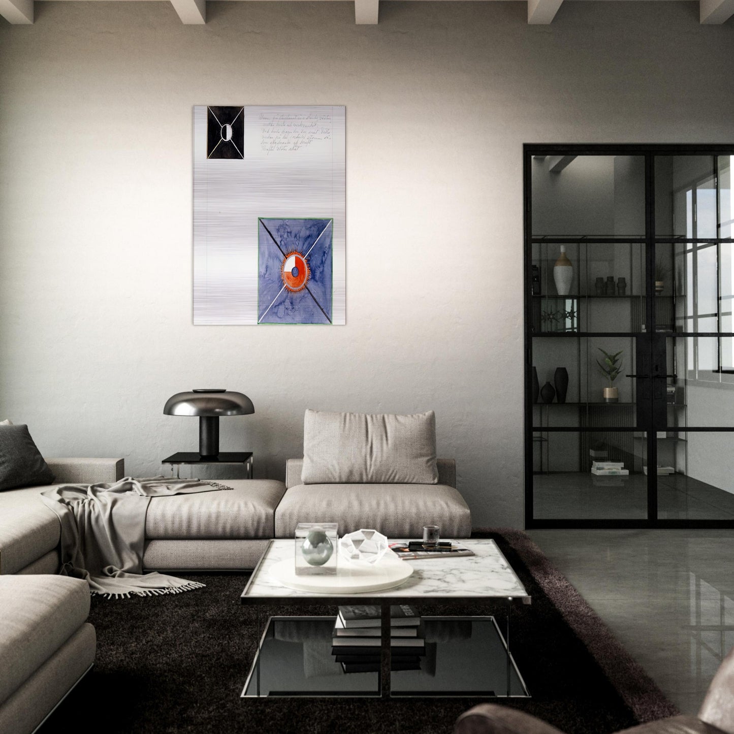 ATOM SERIES NO 8 ATOM ON THE ETHER PLANE IS IN CONSTANT CHANGE BETWEEN REST AND ACTIVITY AT THE 1917 - Hilma af Klint Brushed Aluminum Print - 70x100 cm / 28x40 inches | Hilma af Klint Aluminum Print | Hilma af Klint Prints