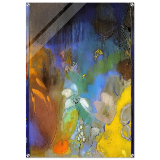 WOMAN IN PROFILE WITH FLOWERS - Odilon Redon Acrylic Print - 70x100 cm / 28x40″ inches
