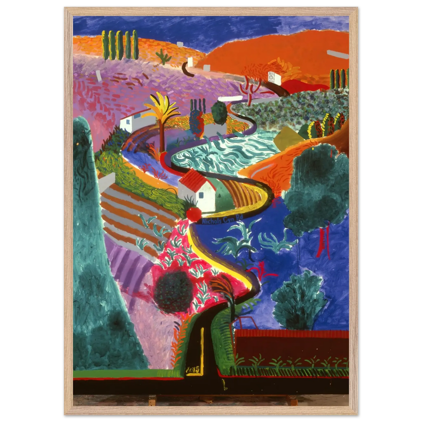 David Hockney - David Hockney Wall art - 45x60 cm / 18x24 inches - Premium Wooden Framed Poster With Fine Art Paper - Wood frame