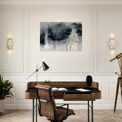 Untitled - Impressionism, Ink and wash painting - Wu Guanzhong Brushed Aluminum Print - 70x100 cm / 28x40 inches | Wu Guanzhong Aluminum Print | Wu Guanzhong Prints