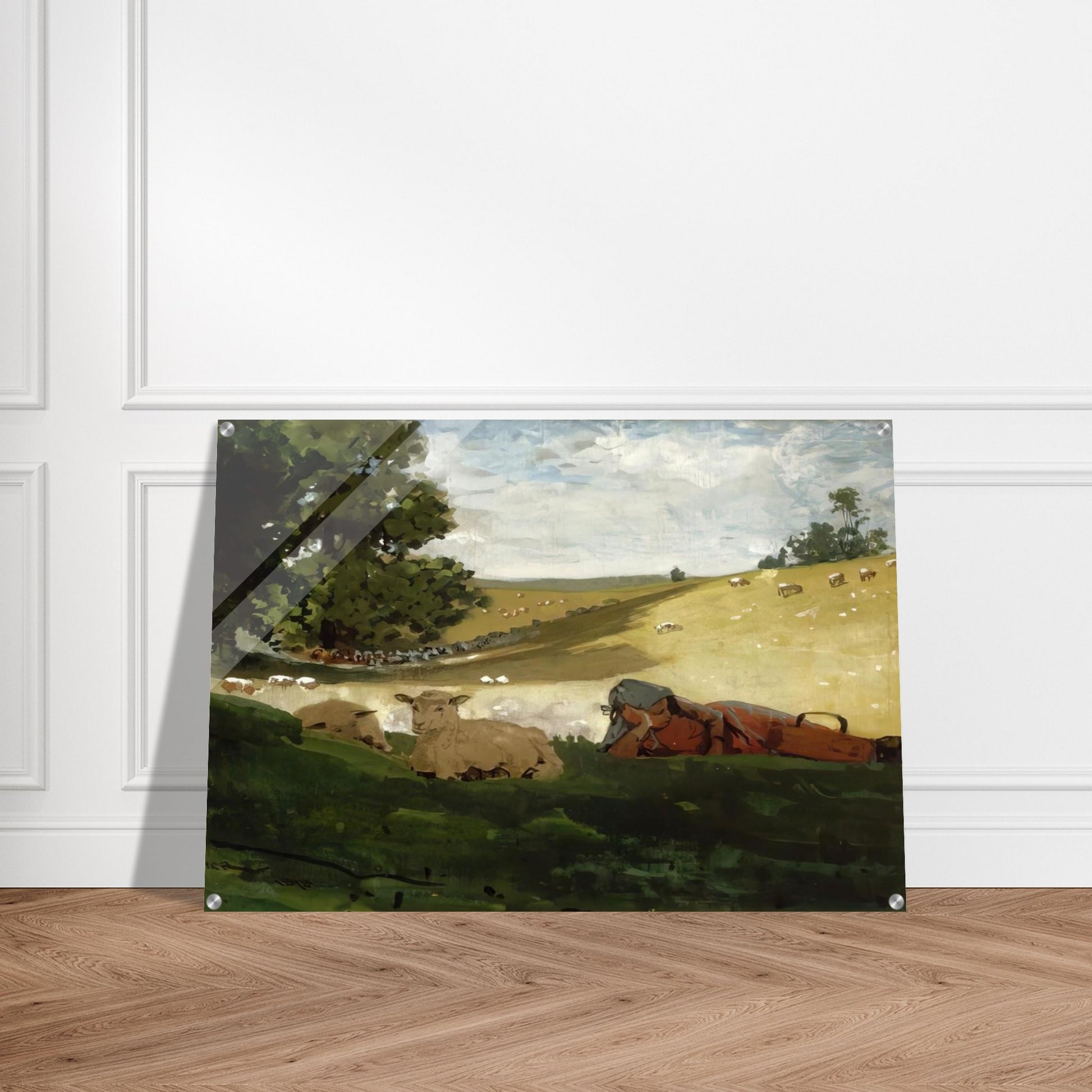 WARM AFTERNOON SHEPHERDESS - Winslow Homer Acrylic Print - 70x100 cm / 28x40″ inches | Winslow Homer Wall Art | Winslow Homer Prints