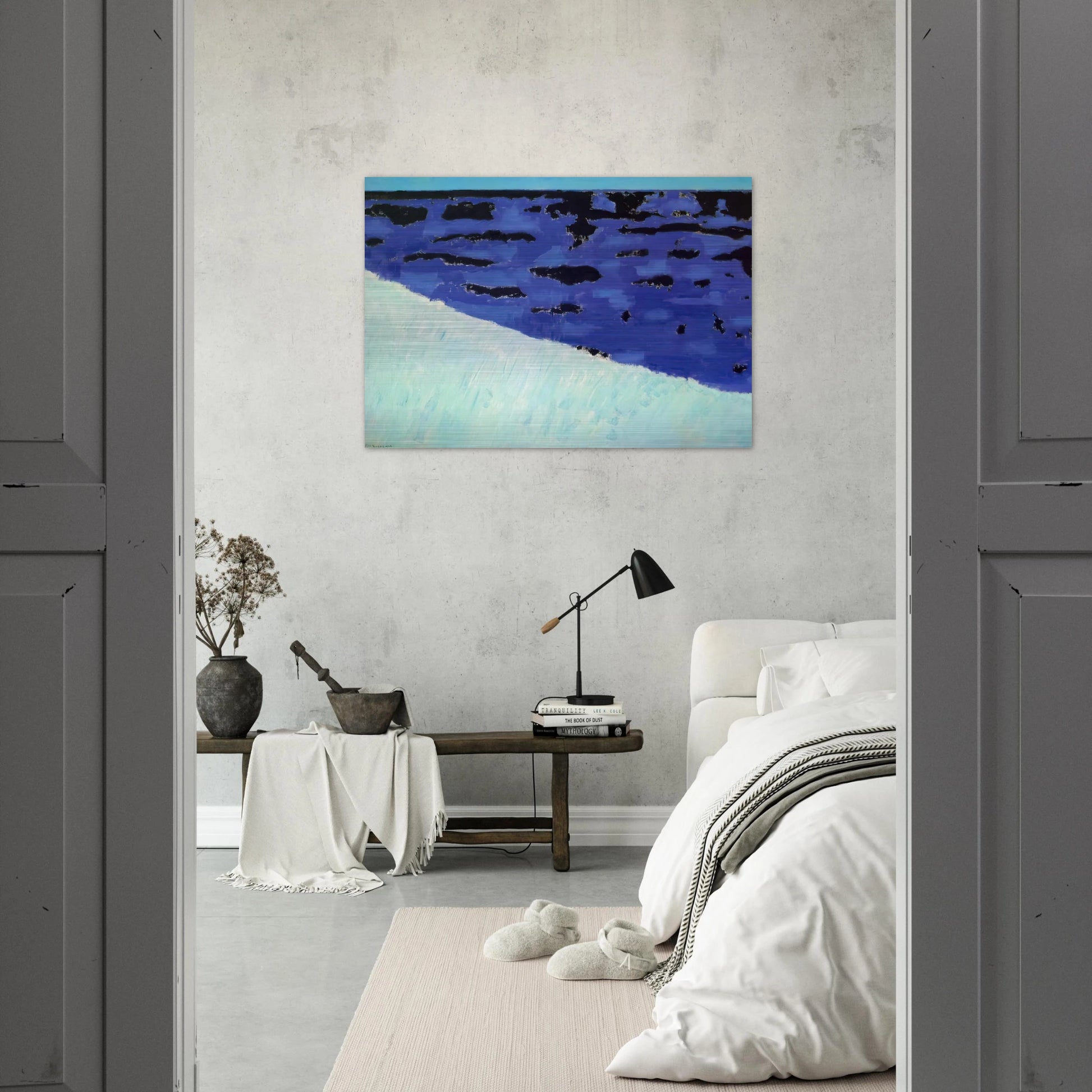 Sea Grasses and Blue Sea - 1958 - Milton Avery Brushed Aluminum Print - 70x100 cm / 28x40 inches | Milton Avery Aluminum Print | Milton Avery Prints