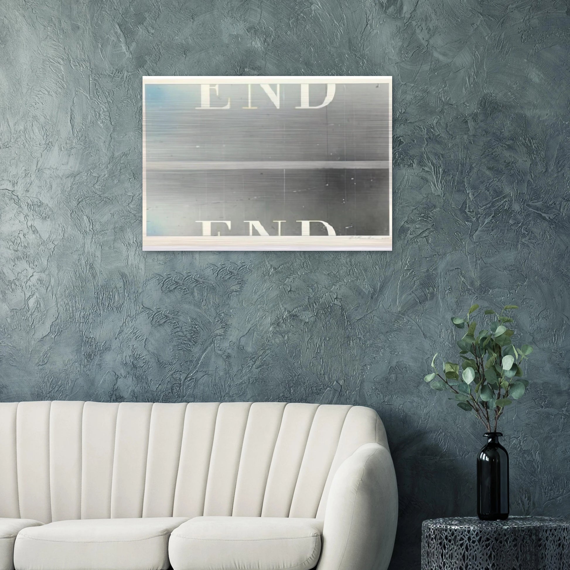 THE END 53 - Edward Ruscha Brushed Aluminum Print - 70x100 cm / 28x40 inches | Edward Ruscha Aluminum Print | Edward Ruscha Prints