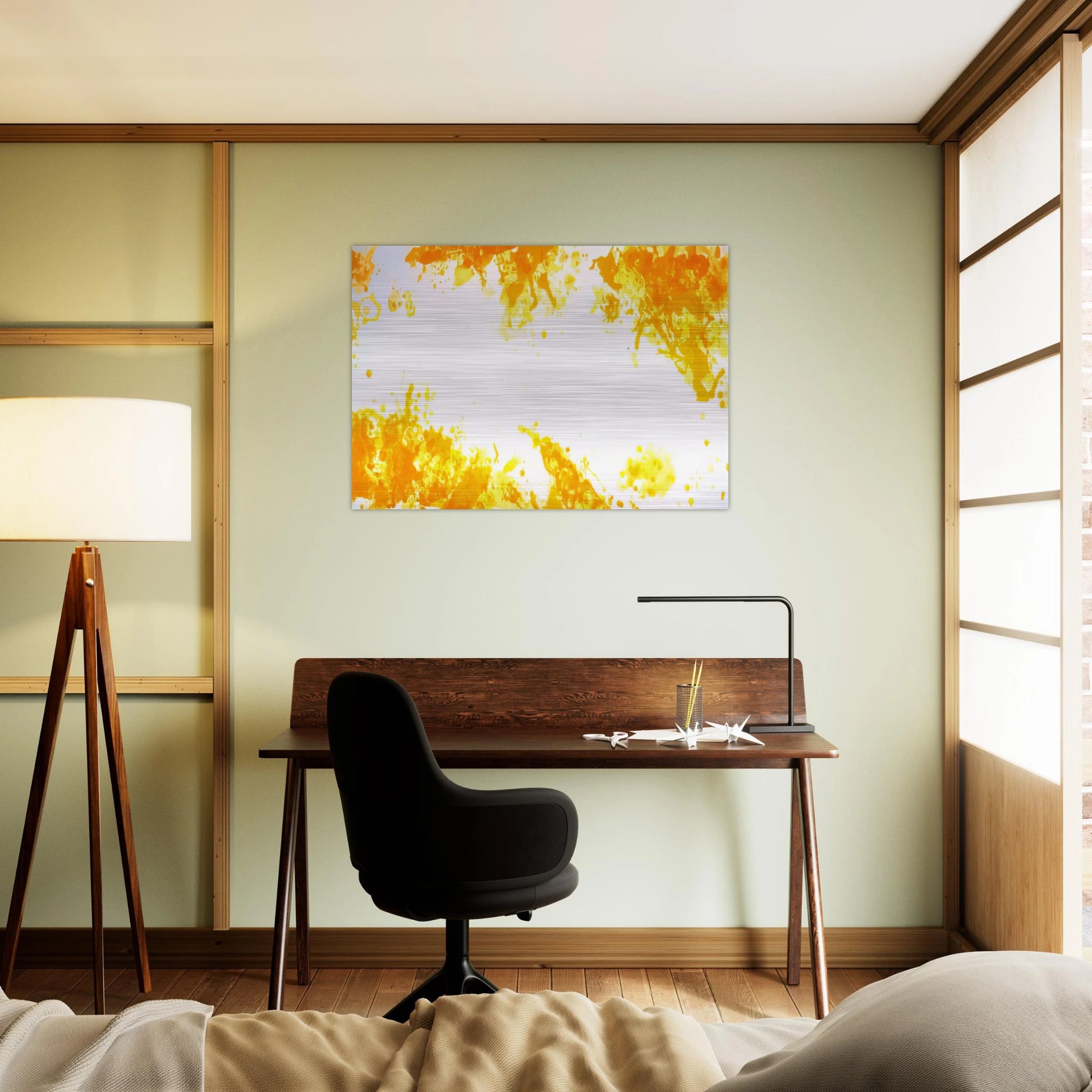 Spleen  Yellow  - Sam Francis Brushed Aluminum Print - 70x100 cm / 28x40 inches | Sam Francis Aluminum Print | Sam Francis Prints