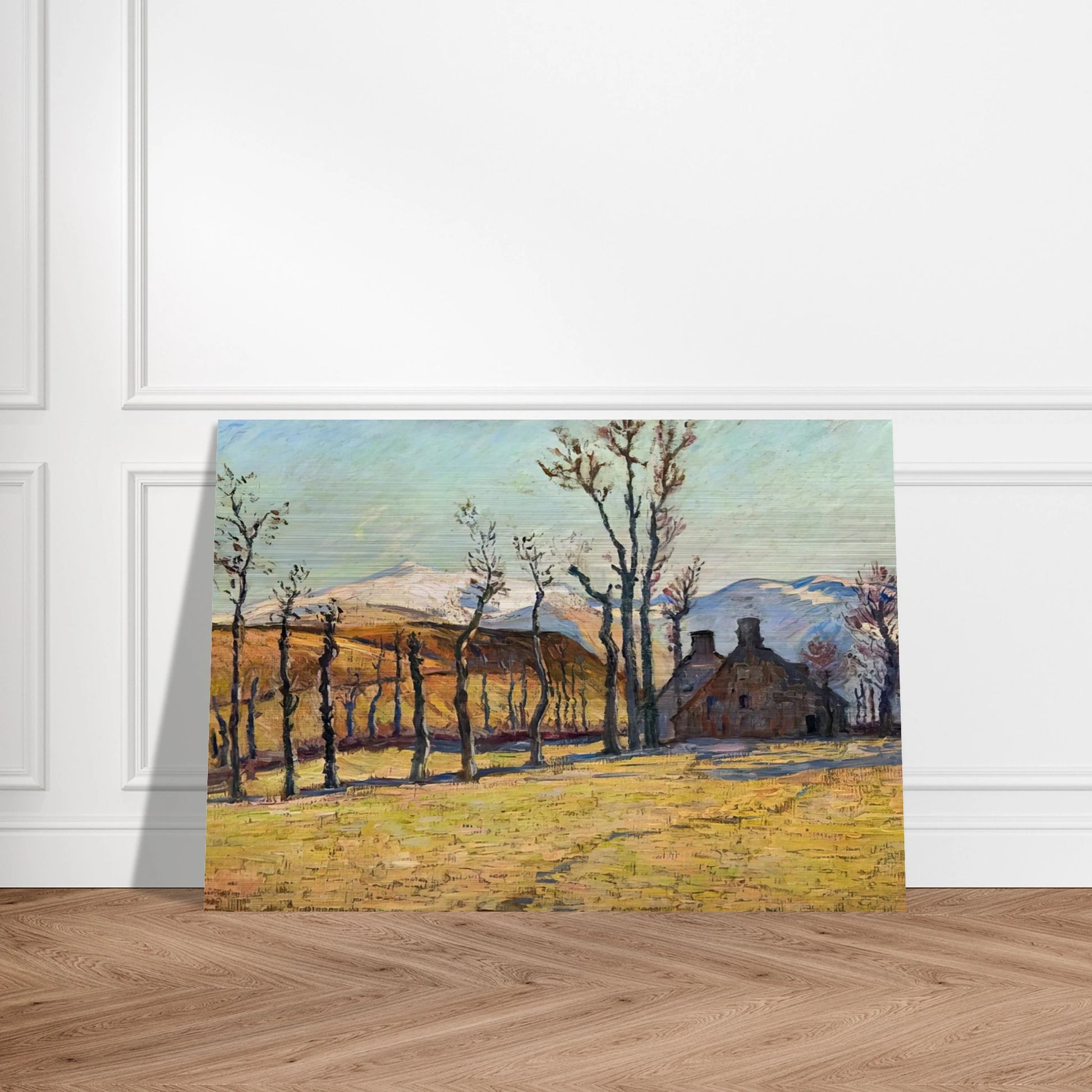 Cottages in a landscape - Armand Guillaumin Brushed Aluminum Print - 70x100 cm / 28x40 inches | Armand Guillaumin Aluminum Print | Armand Guillaumin Prints