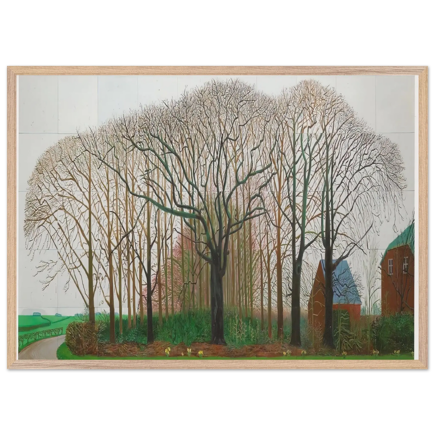 David Hockney - David Hockney Wall art - 15x20 cm / 6x8 Inches - Premium Wooden Framed Poster With Fine Art Paper - White frame