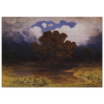 Forest Lake. Cloud - Arkhyp Kuindzhi Brushed Aluminum Print - 70x100 cm / 28x40 inches | Arkhyp Kuindzhi Aluminum Print | Arkhyp Kuindzhi Prints
