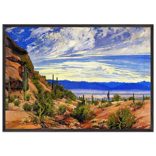 WASHOE WICKIUP 1919 - Maynard Dixon 70x100 cm / 28x40 inches Framed Art Print – Black Wooden Frame