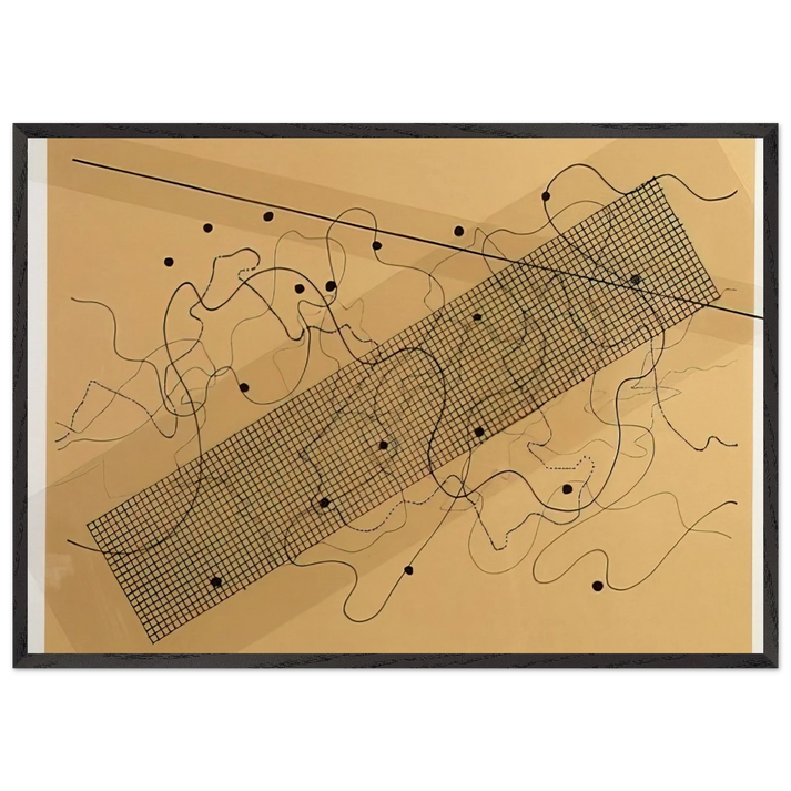 Fontana Mix OrangeTan - 1981 - John Cage 70x100 cm / 28x40 inches Framed Art Print – Black Wooden Frame