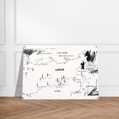 Map of Eastern U.S.S.R. Missile Bases - Andy Warhol Acrylic Print - 70x100 cm / 28x40″ inches