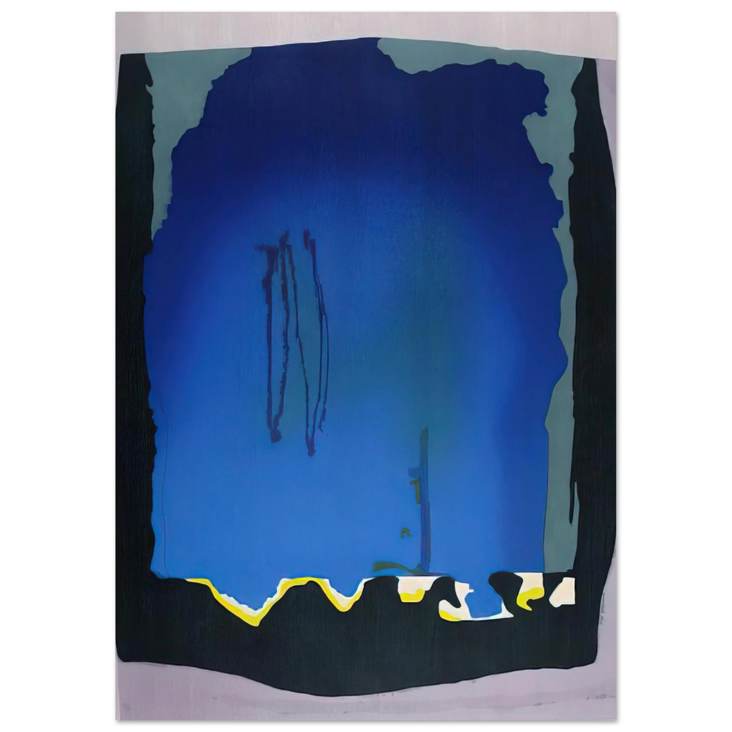 Helen Frankenthaler - Freefall - 1992 Wall art - 15x20 cm / 6x8 inches - Premium Wooden Framed Poster With Fine Art Paper-canvas - White frame