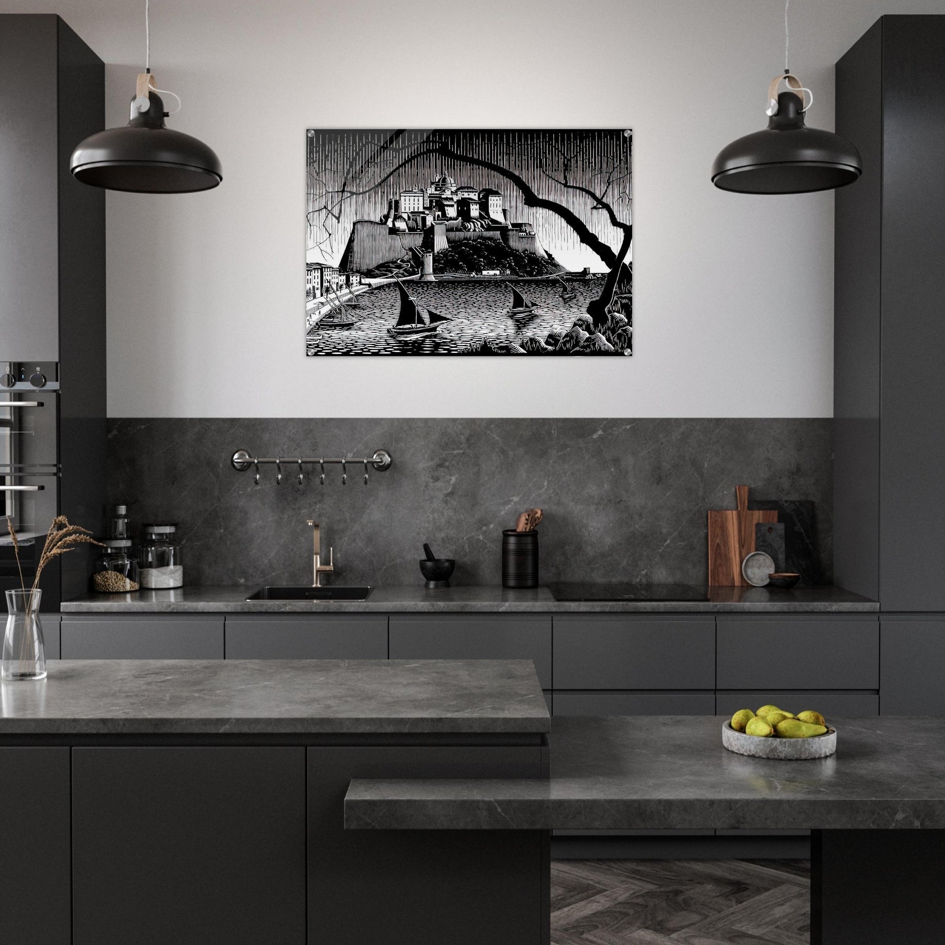 CITADEL OF CALVI CORSICA - MC Escher Acrylic Print - 70x100 cm / 28x40″ inches | MC Escher Wall Art | MC Escher Prints