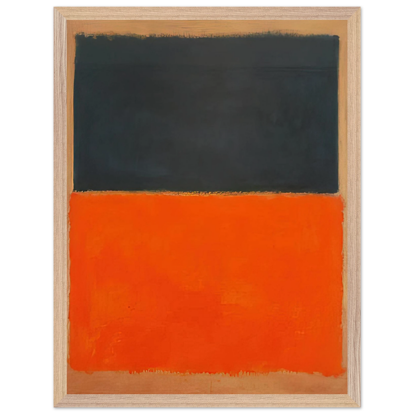 Mark Rothko - Green and Tangerine on Red - 1956 Wall Art - 30x40 cm / 12x16 inches - Premium Wooden Framed Poster With Fine Art Paper-canvas - White frame