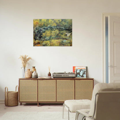 The Japanis Bridge Footbridge over the Water-Lily Pond - claude monet Brushed Aluminum Print - 70x100 cm / 28x40 inches | claude monet Aluminum Print | claude monet Prints